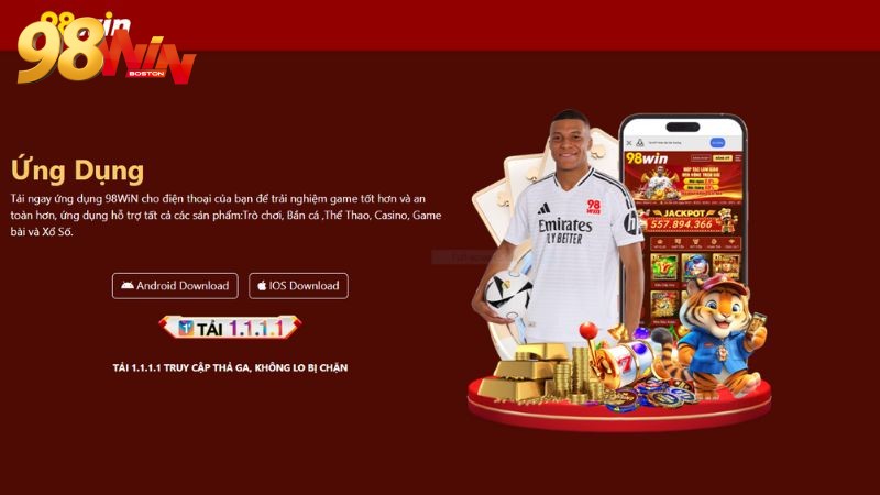 Các bước tải app 98WIN cho Android rất đơn giản.